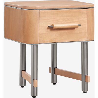 Mesita De Noche 45x40 Cm En Madera De Mango Y Acero Osaka Sklum Mesita De Noche 45x40 Cm En Madera De Mango Y Acero Osaka Sklum
