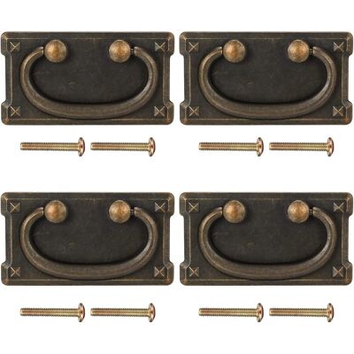 4 Piezas Tiradores De Cajón Vintage, Tiradores De Muebles De Bronce Antiguo Para Puertas De Armario, Cajones, Gabinetes Decorativos - 95x51 Mm - Csparkv 4 Piezas Tiradores De Cajón Vintage, Tiradores De Muebles De Bronce Antiguo Para Puertas De Armario, Cajones, Gabinetes Decorativos - 95x51 Mm - Csparkv