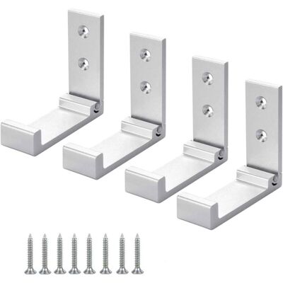 OEM 4 Ganchos De Pared De Aleación De Aluminio (plateados), Ganchos Plegables De 90° Con Tornillos Para Puertas De Armarios De Pared, Cocina, Baño, Oficina, Vestidor De Pared -crezuo OEM 4 Ganchos De Pared De Aleación De Aluminio (plateados), Ganchos Plegables De 90° Con Tornillos Para Puertas De Armarios De Pared, Cocina, Baño, Oficina, Vestidor De Pared -crezuo