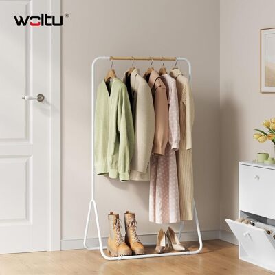 Burro Perchero Blanco Metal Para Colgar Ropa Hogar Vestidor Pasillo Dormitorio 79x43x145cm - Woltu Burro Perchero Blanco Metal Para Colgar Ropa Hogar Vestidor Pasillo Dormitorio 79x43x145cm - Woltu