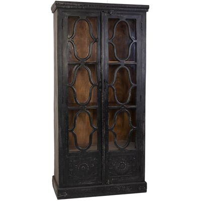 WANDERLUST DECO Vitrina De Madera Negra 100x45x204 WANDERLUST DECO Vitrina De Madera Negra 100x45x204