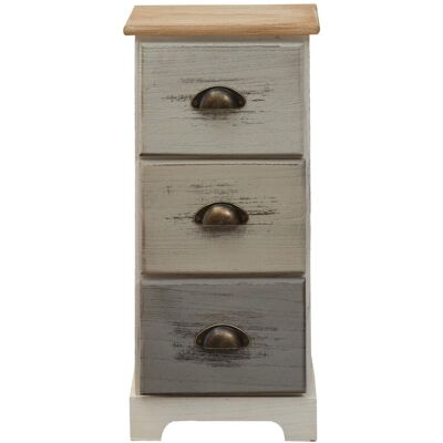Mobili Rebecca - Rebecca Mobili Mesita De Noche 3 Cajones Madera Blanco Romantico 62x29x25 Mobili Rebecca - Rebecca Mobili Mesita De Noche 3 Cajones Madera Blanco Romantico 62x29x25