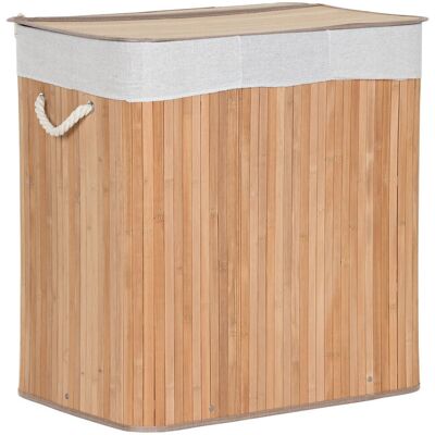 Fijalo - Bambú 60X40X60 - 140L - 3 Compartimentos - Cesta de ropa Fijalo - Bambú 60X40X60 - 140L - 3 Compartimentos - Cesta de ropa
