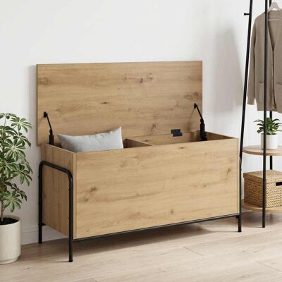 Vidaxl Caja De Almacenamiento Roble Artisan 80 X 40 X 49,5 Cm Vidaxl Caja De Almacenamiento Roble Artisan 80 X 40 X 49,5 Cm