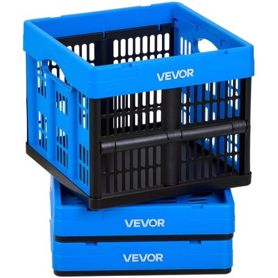 Vevor Cajas De Almacenaje Plegables De Plástico 25 L, 3 Unidades, Contenedores De Almacenaje Sin Tapa, Con Asas, Soporta 10 Kg, Ahorra Espacio Para Organización Camping Coche Hogar, Color Azul Y Negro Vevor Cajas De Almacenaje Plegables De Plástico 25 L, 3 Unidades, Contenedores De Almacenaje Sin Tapa, Con Asas, Soporta 10 Kg, Ahorra Espacio Para Organización Camping Coche Hogar, Color Azul Y Negro