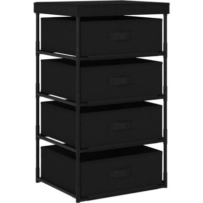 Estante De Almacenamiento 4 Cestas De Tela Acero Negro Vidaxl Estante De Almacenamiento 4 Cestas De Tela Acero Negro Vidaxl