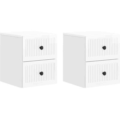 Mesita De Noche De Pared 2 Uds. Brillante 33 X 34,5 X 40 Cm Vidaxl Mesita De Noche De Pared 2 Uds. Brillante 33 X 34,5 X 40 Cm Vidaxl