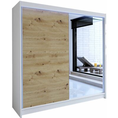 Armario Atlanta 137 - Puertas correderas, LED, 5 estantes Armario Atlanta 137 - Puertas correderas, LED, 5 estantes