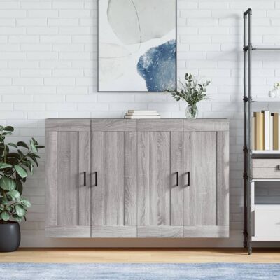 Armarios De Pared 2 Uds Madera De Ingeniería Gris Sonoma Vidaxl Armarios De Pared 2 Uds Madera De Ingeniería Gris Sonoma Vidaxl