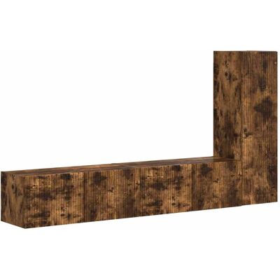 Conjunto De Mueble De Tv 3 Uds. Roble Ahumado Vidaxl Conjunto De Mueble De Tv 3 Uds. Roble Ahumado Vidaxl