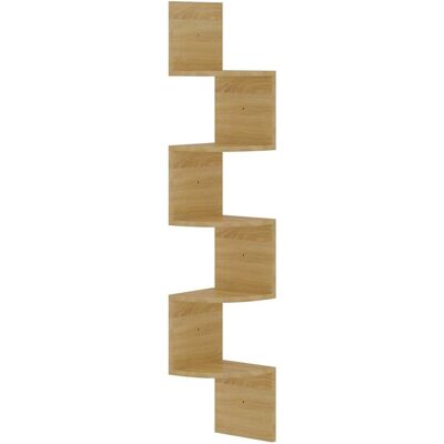 Vidaxl - Estante De Esquina De Pared Madera Ingeniería Roble 19x19x123cm Vidaxl - Estante De Esquina De Pared Madera Ingeniería Roble 19x19x123cm