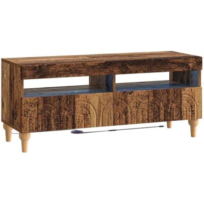 Mueble De Tv Led Madera Envejecida Madera De Ingeniería Vidaxl Mueble De Tv Led Madera Envejecida Madera De Ingeniería Vidaxl