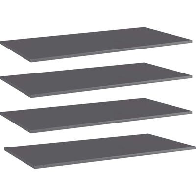 Estante Estantería 4 Uds Contrachapada Gris Brillo 100x50x1,5cm Vidaxl Estante Estantería 4 Uds Contrachapada Gris Brillo 100x50x1,5cm Vidaxl