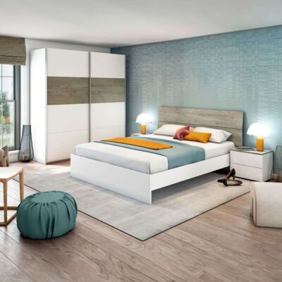 Miroytengo - Muebles Dormitorio Ethna Estilo Nórdico Color Blanco Y Roble 160 Cm Miroytengo - Muebles Dormitorio Ethna Estilo Nórdico Color Blanco Y Roble 160 Cm