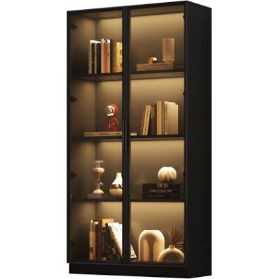 SANS MARQUE Zqoyn Vitrine En Verre Avec Éclairage Led App, Vitrine À Deux Portes Avec Étagères Réglables, 80 × 40 × 160 Cm, Vitrine Sur Pied, Meuble De Salle De Bains SANS MARQUE Zqoyn Vitrine En Verre Avec Éclairage Led App, Vitrine À Deux Portes Avec Étagères Réglables, 80 × 40 × 160 Cm, Vitrine Sur Pied, Meuble De Salle De Bains
