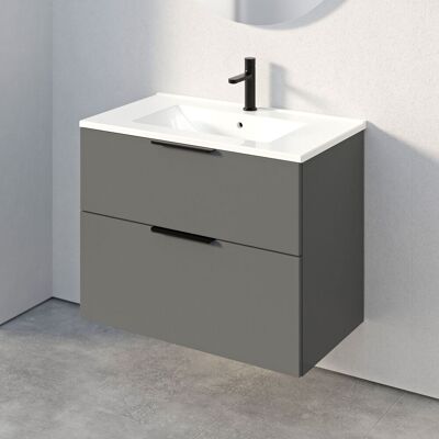 Bernstein - Mueble Bajo Tim 80cm Con Lavabo - Color A Elegir:sin Armario Lateral, Matt Anthracite, Matt Black Bernstein - Mueble Bajo Tim 80cm Con Lavabo - Color A Elegir:sin Armario Lateral, Matt Anthracite, Matt Black
