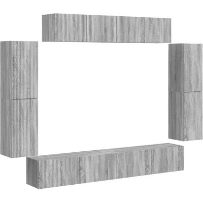 Mueble De Tv 8 Uds. Gris Sonoma Vidaxl Mueble De Tv 8 Uds. Gris Sonoma Vidaxl