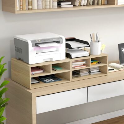 PZCC Organizador De Escritorio Con Aspecto De Madera, Con 3 Compartimentos, Espacio Para Material De Oficina Y Soporte Para Impresora. Dimensiones: 47 Cm De Largo X 40 Cm De Ancho X 22,5 Cm De Alto. PZCC Organizador De Escritorio Con Aspecto De Madera, Con 3 Compartimentos, Espacio Para Material De Oficina Y Soporte Para Impresora. Dimensiones: 47 Cm De Largo X 40 Cm De Ancho X 22,5 Cm De Alto.