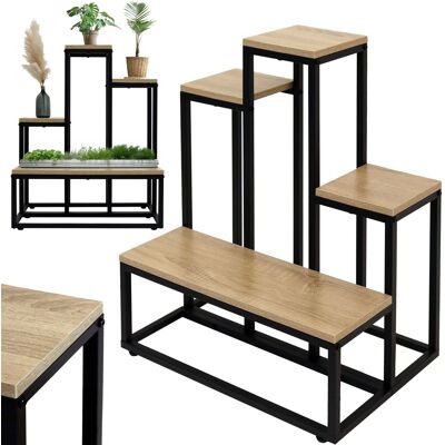 OEM Soporte Metálico Para Flores, Soporte De Varios Niveles Para 6 Flores, Estante De Roble Antiguo OEM Soporte Metálico Para Flores, Soporte De Varios Niveles Para 6 Flores, Estante De Roble Antiguo