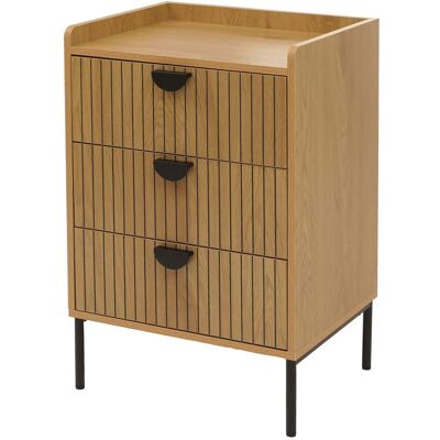 DÉCOSHOP26 Ómoda De Diseño Con 3 Cajones De Madera Con Acabado Natural Y Frente De Lamas 77 X 50 X 42 Cm 04000942 DÉCOSHOP26 Ómoda De Diseño Con 3 Cajones De Madera Con Acabado Natural Y Frente De Lamas 77 X 50 X 42 Cm 04000942