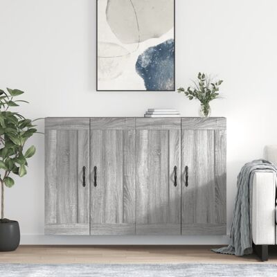 Vidaxl - Armarios De Pared 2 Uds Madera De Ingeniería Gris Sonoma Vidaxl - Armarios De Pared 2 Uds Madera De Ingeniería Gris Sonoma
