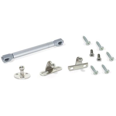 Pistón A Gas Para Puertas Abatibles Fuerza 12 Kg Recorrido 100 Mm Con Enganches Gris Metalizado Emuca Pistón A Gas Para Puertas Abatibles Fuerza 12 Kg Recorrido 100 Mm Con Enganches Gris Metalizado Emuca