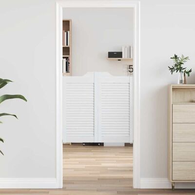 Puertas Batientes Diseño De Lamas 1 Par Blanco 80x80 Cm Vidaxl Puertas Batientes Diseño De Lamas 1 Par Blanco 80x80 Cm Vidaxl