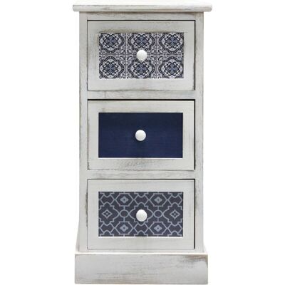 Mobili Rebecca - Rebecca Mobili Mesita De Noche Cajonera 3 Cajones Blanco Madera Retro 59,5x30x25 Mobili Rebecca - Rebecca Mobili Mesita De Noche Cajonera 3 Cajones Blanco Madera Retro 59,5x30x25