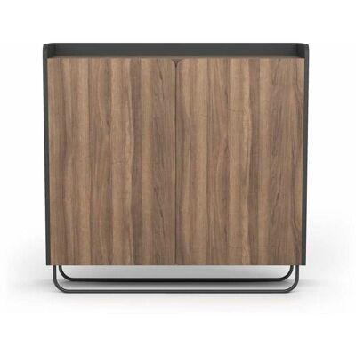 HERDASA Recibidor Zapatero 2 Puertas Modelo 526 Acabado Grafito/nogal Claro, 87 Cm (alto) X 90 Cm (ancho) X 25.5 Cm (prof.) HERDASA Recibidor Zapatero 2 Puertas Modelo 526 Acabado Grafito/nogal Claro, 87 Cm (alto) X 90 Cm (ancho) X 25.5 Cm (prof.)