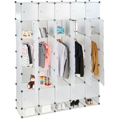 Relaxdays - Armario Modular Xxl Con 25 Compartimentos, Plástico, Transparente, 234 X 180 X 46.5 Cm Relaxdays - Armario Modular Xxl Con 25 Compartimentos, Plástico, Transparente, 234 X 180 X 46.5 Cm