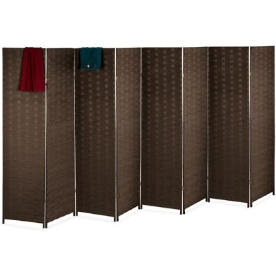 Relaxdays - Biombo 8 Paneles, 170 X 320 Cm, Separador Ambientes Plegable, Madera Y Cuerda De Papel, Mampara Marrón Relaxdays - Biombo 8 Paneles, 170 X 320 Cm, Separador Ambientes Plegable, Madera Y Cuerda De Papel, Mampara Marrón