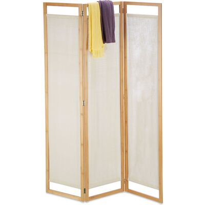 Relaxdays - Biombo De 3 Paneles, Separador Ambientes, Parabán Decorativo, Bambú Y Tela, 1 Ud., 170 X 120 X 1,5 Cm, Marrón Relaxdays - Biombo De 3 Paneles, Separador Ambientes, Parabán Decorativo, Bambú Y Tela, 1 Ud., 170 X 120 X 1,5 Cm, Marrón