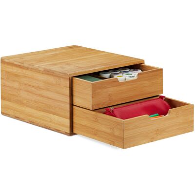 Relaxdays - Organizador De Escritorio, Bambú, Organizador De Cajones, Natural, Marrón , 18 X 30 X 31 Cm Relaxdays - Organizador De Escritorio, Bambú, Organizador De Cajones, Natural, Marrón , 18 X 30 X 31 Cm