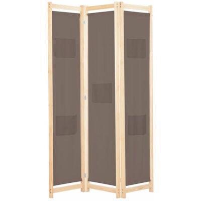 HELLOSHOP26 Separador De Ambientes Mampara Divisoria Muebles Decoración 3 Paneles Marrón 120x4 Cm Tela HELLOSHOP26 Separador De Ambientes Mampara Divisoria Muebles Decoración 3 Paneles Marrón 120x4 Cm Tela