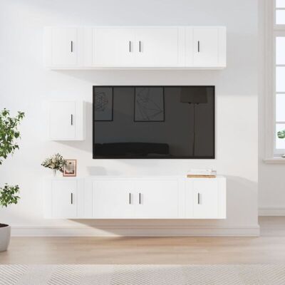 Juego de Muebles de TV Maisonchic 7 Piezas - Blanco Juego de Muebles de TV Maisonchic 7 Piezas - Blanco