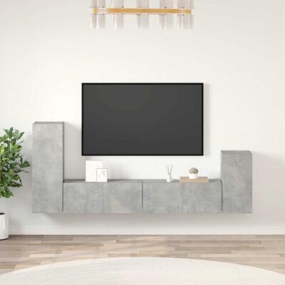 Vidaxl - Set De Muebles De Tv 4 Pzas Madera Contrachapada Gris Hormigón Vidaxl - Set De Muebles De Tv 4 Pzas Madera Contrachapada Gris Hormigón