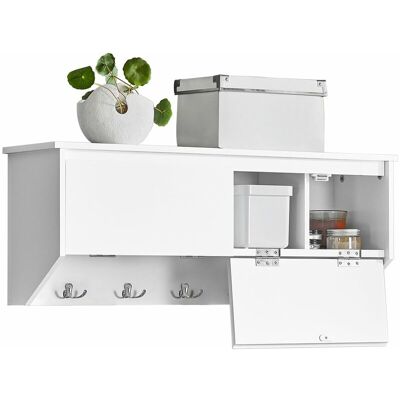 Sobuy - Perchero De Pared Con 2 Puertas Y 5 Ganchos Estante De Pared Para Pasillo Entrada 78 X 20 X 30 Cm Fhk24-w Es Sobuy - Perchero De Pared Con 2 Puertas Y 5 Ganchos Estante De Pared Para Pasillo Entrada 78 X 20 X 30 Cm Fhk24-w Es