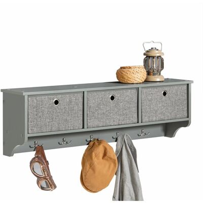 Perchero Moderno De Pared Estantería De Pared Con 5 Ganchos Y 3 Cajones L100 Cm Sobuy Frg282-hg Es Perchero Moderno De Pared Estantería De Pared Con 5 Ganchos Y 3 Cajones L100 Cm Sobuy Frg282-hg Es