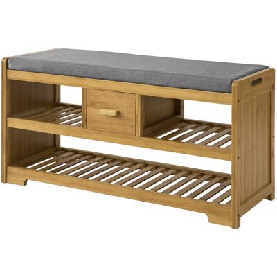 Banco Zapatero Con 1 Cajcon Y 2 Estantes Bambú Y Mdf 91 X 34 X 45 Cmfsr75-n Sobuy Es Banco Zapatero Con 1 Cajcon Y 2 Estantes Bambú Y Mdf 91 X 34 X 45 Cmfsr75-n Sobuy Es