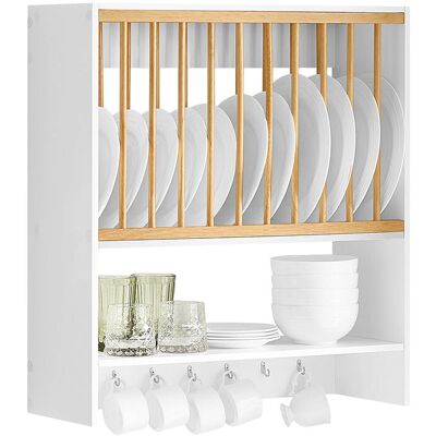 Escurreplatos Blanco De Pared Soporte Para Platos Escurridor De Platos Y Vasos Con 1 Estante Adicional Y 7 Ganchos 64 X 24 X 71 Cm Kcr09-w Sobuy Es Escurreplatos Blanco De Pared Soporte Para Platos Escurridor De Platos Y Vasos Con 1 Estante Adicional Y 7 Ganchos 64 X 24 X 71 Cm Kcr09-w Sobuy Es
