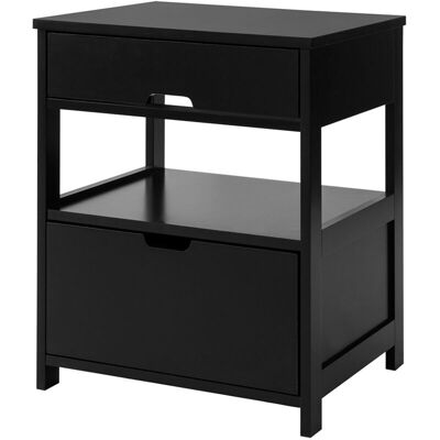Sobuy - Mesita De Noche Dormitorio Mesa Auxiliar Con 2 Cajones Negro 45x55x38cm Frg258-sch Es Sobuy - Mesita De Noche Dormitorio Mesa Auxiliar Con 2 Cajones Negro 45x55x38cm Frg258-sch Es