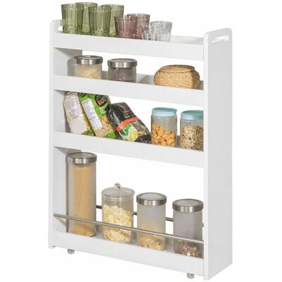 Carro Multiuso Con Ruedas,carrito,4 Bandejas,l60 X P18 X H82 Cm Blanco Nsr01-w Sobuy Es Carro Multiuso Con Ruedas,carrito,4 Bandejas,l60 X P18 X H82 Cm Blanco Nsr01-w Sobuy Es