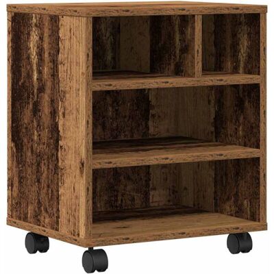 Soporte De Impresora Con Ruedas Madera Envejecida 41x32x48 Cm Vidaxl Soporte De Impresora Con Ruedas Madera Envejecida 41x32x48 Cm Vidaxl