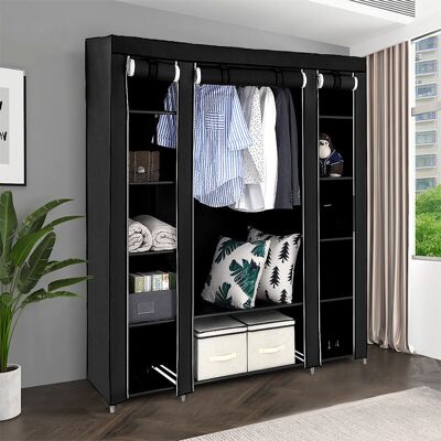 SKECTEN Vestidor / Armario / Perchero / 3 Puertas, Negro 172 X 134 X 43cm SKECTEN Vestidor / Armario / Perchero / 3 Puertas, Negro 172 X 134 X 43cm