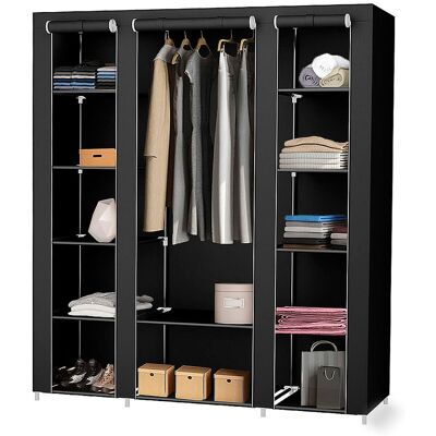 SKECTEN Vestidor / Armario / Perchero / 3 Puertas, Negro 175 X 150 X 45cm SKECTEN Vestidor / Armario / Perchero / 3 Puertas, Negro 175 X 150 X 45cm