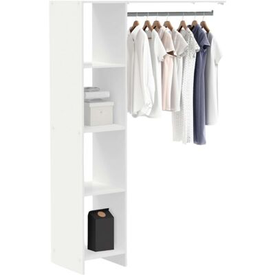 MIROYTENGO Vestidor De Pared Barbara Para Dormitorio Con 4 Estantes Y Barra Colgadora En Blanco Mate 123x180x40 Cm MIROYTENGO Vestidor De Pared Barbara Para Dormitorio Con 4 Estantes Y Barra Colgadora En Blanco Mate 123x180x40 Cm