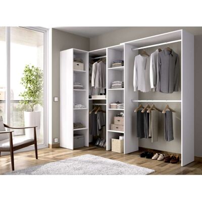 Dkt - Vestidor De Rincón Luz 2 Color Blanco 228cm (ancho) 79.4 Cm (fondo) 187 Cm (alto) Dkt - Vestidor De Rincón Luz 2 Color Blanco 228cm (ancho) 79.4 Cm (fondo) 187 Cm (alto)