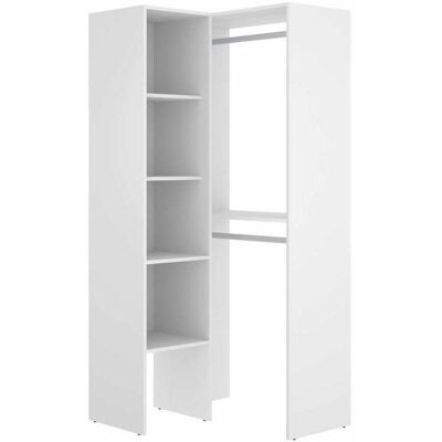 Armario de esquina blanco DKT - 79,4cm de ancho, 88,4cm de profundo, 185,5cm de alto Armario de esquina blanco DKT - 79,4cm de ancho, 88,4cm de profundo, 185,5cm de alto