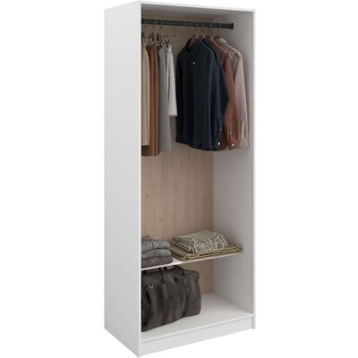 MIROYTENGO Vestidor Modulix Flexa De Dormitorio En Color Blanco Mate Y Roble Jackson Con 1 Estante Y 1 Barra 83x200x50 Cm MIROYTENGO Vestidor Modulix Flexa De Dormitorio En Color Blanco Mate Y Roble Jackson Con 1 Estante Y 1 Barra 83x200x50 Cm