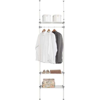 KITCLOSET Vestidor Para Dormitorio 3 Baldas Acabado Blanco 240/280 Cm(alto)68 Cm(ancho)25 Cm(fondo) KITCLOSET Vestidor Para Dormitorio 3 Baldas Acabado Blanco 240/280 Cm(alto)68 Cm(ancho)25 Cm(fondo)